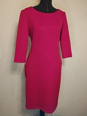 Sharagano Red Textured Midi Dress